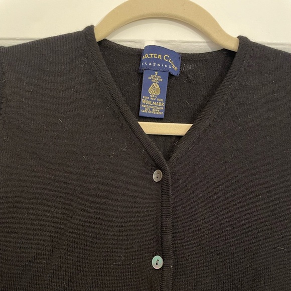 Vintage Charter Club 100% Merino Wool Cardigan with Mother of Pearl Buttons - Picture 2 of 4